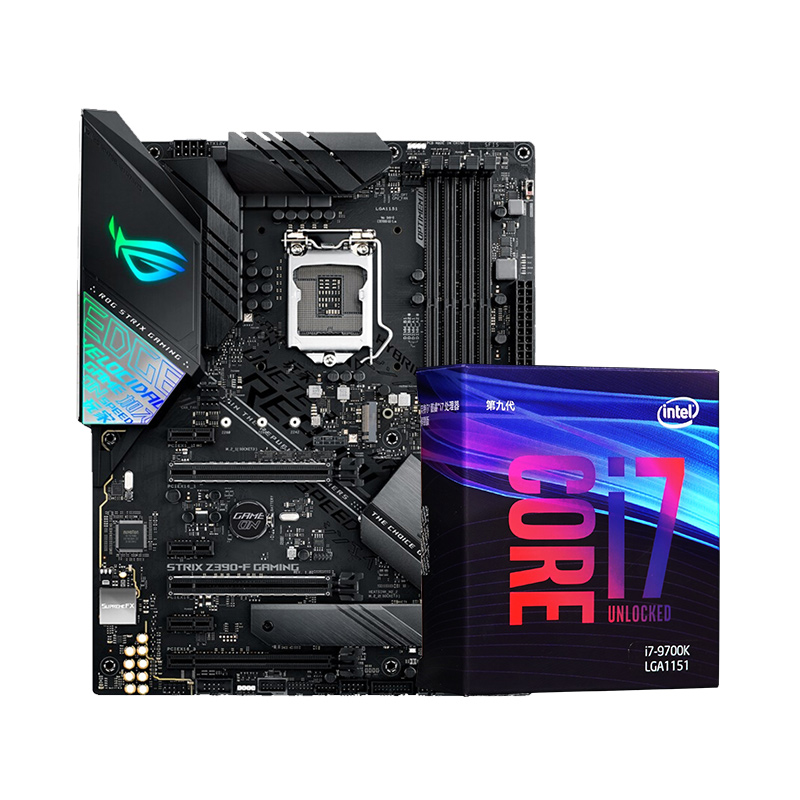 Intel/英特尔 i7-9700k搭华硕Z390 F GAMING 主板CPU套装 9700K套装