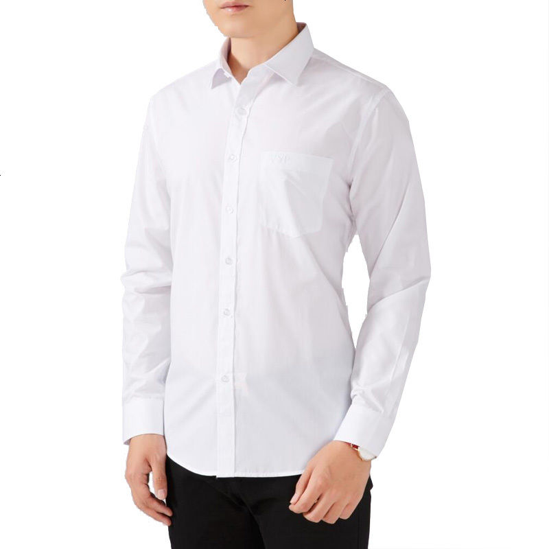秋冬新款男装长袖衬衫男式商务休闲百搭寸衫修身打底纯色男士衬衣外套衣服款JIPUZHANCHE