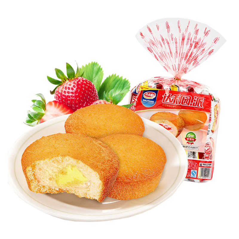 达利园 糕点 草莓味 250g袋装(注心草莓派早餐面包糕点蛋黄派)