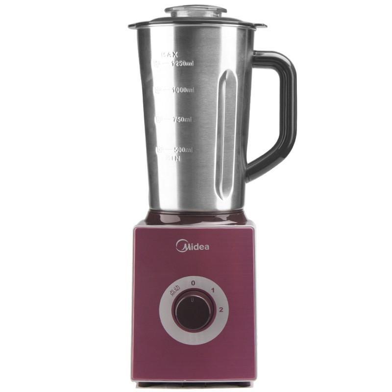 美的（Midea）WBL25C56多功能1.25L不锈钢智能三合一搅拌机料理机果汁机果蔬机榨汁机粉色