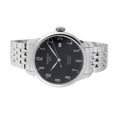 天梭(TISSOT)手表力洛克系列机械男表黑盘钢带时尚男士手表T41.1.483.52