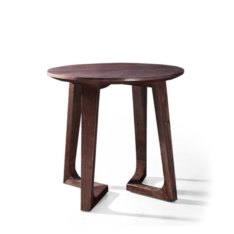 尚越 水曲柳小茶几 北欧日式简约原木色茶几 圆形小边几 包邮