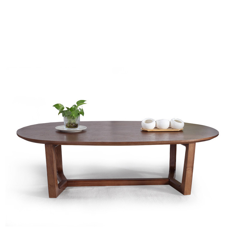 尚越 北欧简约现代水曲柳茶几桌子 日式小户型客厅弧形咖啡几