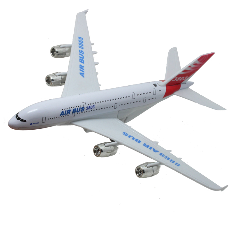 空客A380客机模型 儿童合金回力飞机玩具 宝宝益智早教玩具1-3-6岁礼物