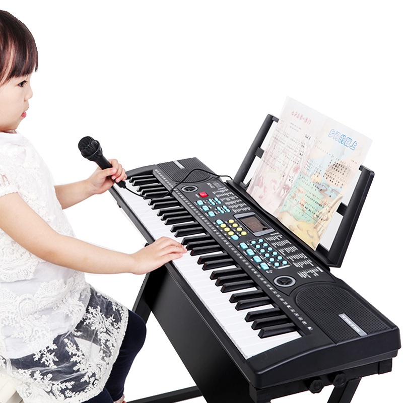 61键初学电子琴 儿童宝宝多功能学音乐小钢琴 男女孩益智玩具 可连接手机MP3