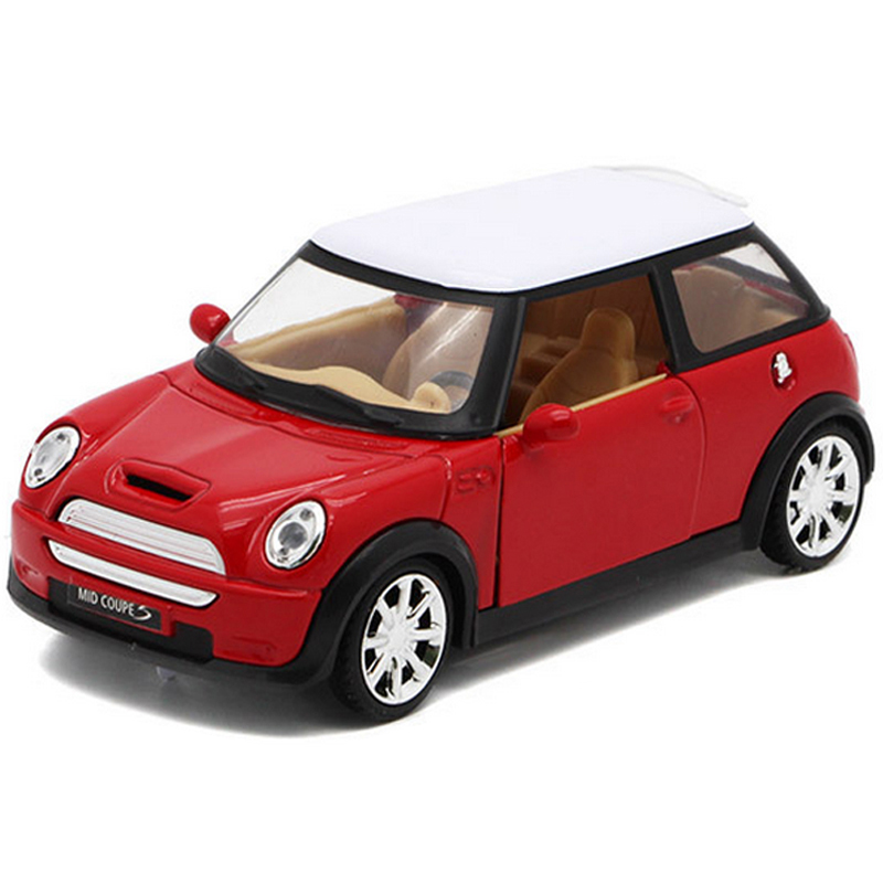 宝马mini玩具车模型 迷你跑车可开门 声光回力玩具汽车儿童两三周岁益智玩具 赛车耐摔抗压