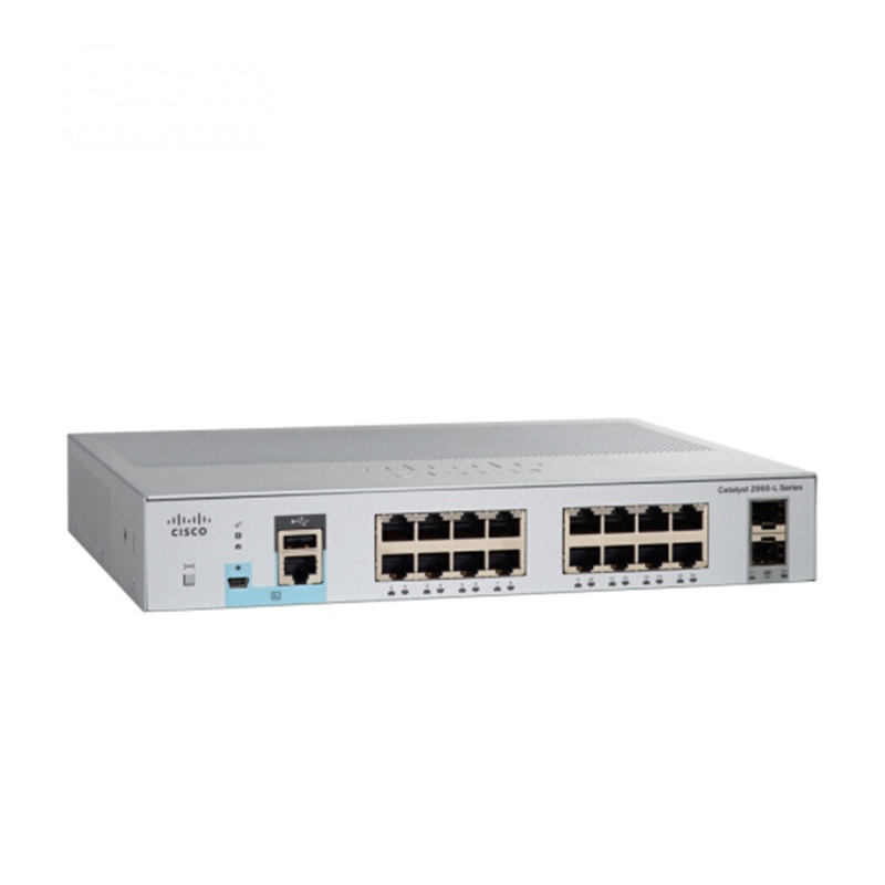 思科（CISCO）WS-C2960L-16TS-LL 智能中文WEB界面管理 16口千兆+2光口交换机
