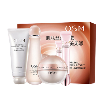 OSM欧诗漫 营养美肤鲜润亮肤礼盒 护肤四件套 保湿补水 面部护肤套装礼盒