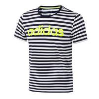 阿迪达斯T恤男2016夏季新款运动生活条纹圆领透气NEO短袖AJ7551