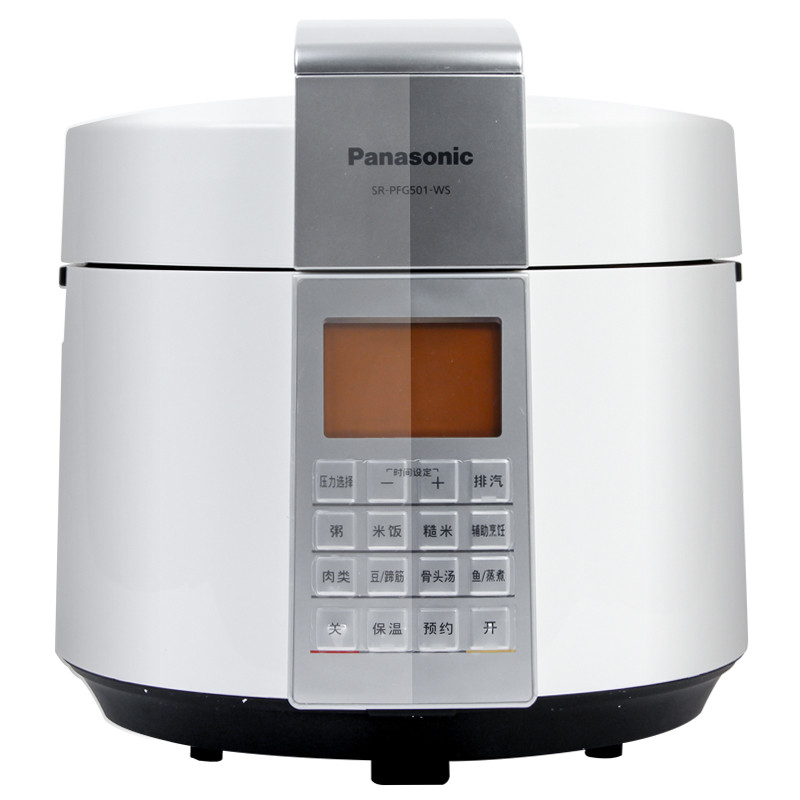 松下(Panasonic)电压力锅SR-PFG501-WS滑盖 解锁 家用高压力煲5升 单胆