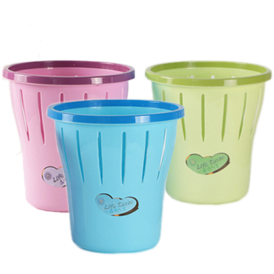【买5免1】宜莱芙 糖果色垃圾桶家用小号卫生间厨房办公室垃圾筒废纸篓收纳杂物桶