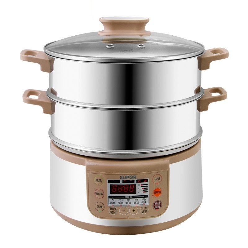 Supor/苏泊尔 ZN28YC808-130 多功能家用电蒸锅 不锈钢 三层大容量
