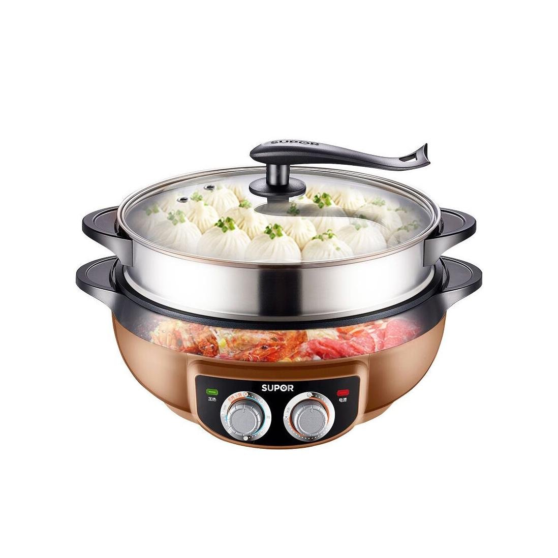 苏泊尔（SUPOR)多功能电蒸锅电饼铛煎烤机JJ34D802-180多用途锅6L