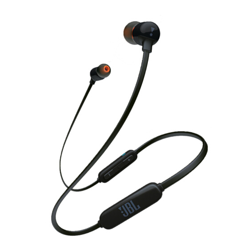 JBL T110BT 运动蓝牙耳机无线跑步耳机 入耳塞式线控耳机低音 黑色