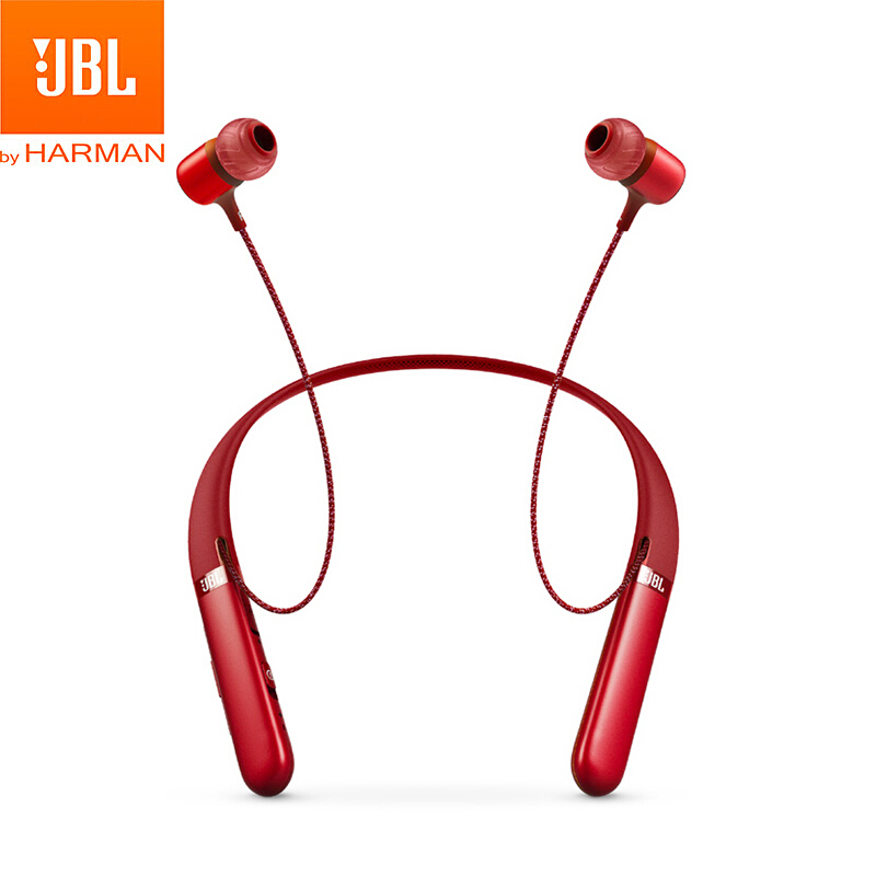 JBL LIVE 200BT 颈挂式无线蓝牙耳机 入耳式耳机 运动 音乐耳机宝石红
