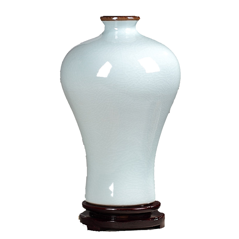 景德镇陶瓷花瓶现代简约客厅餐桌电视柜插花干花家居装饰品摆件 梅瓶