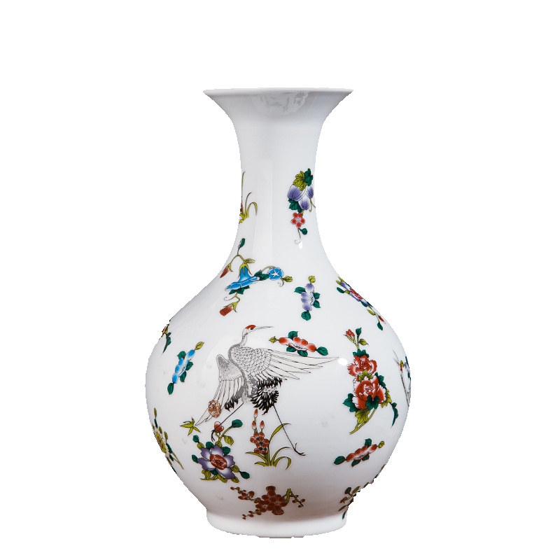 景德镇花瓶陶瓷器珐琅彩现代创意小花瓶家居客厅工艺品酒柜装饰品