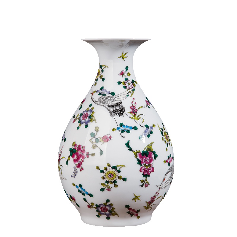 景德镇花瓶陶瓷器现代创意小花瓶家居客厅工艺品酒柜装饰品摆件 玉壶春