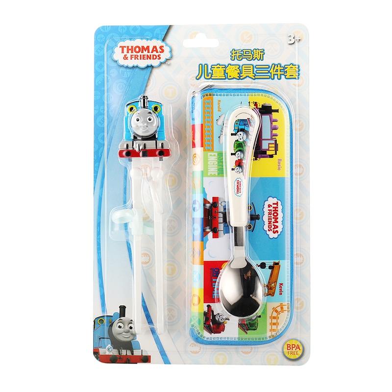 托马斯&朋友 儿童3D造型学习筷勺子餐具3件套套装