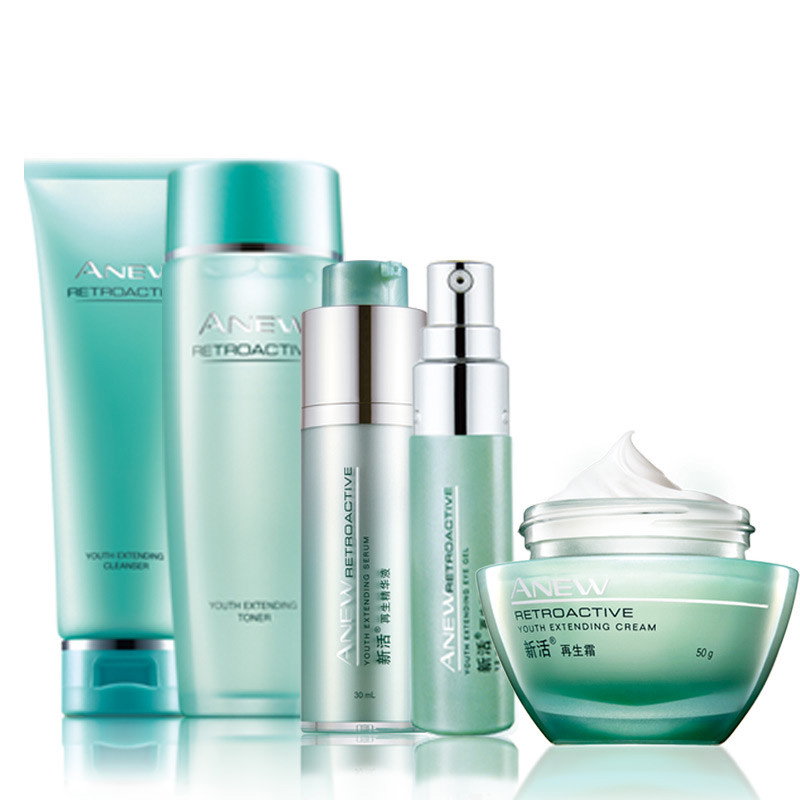 包邮雅芳新活再生五件套 洁面125g活肌水100ml再生霜50g精华液30ml眼露12ml滋润保湿