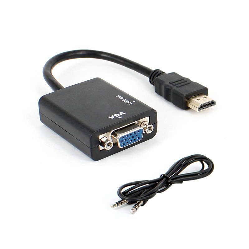 映羽 HDMI转VGA视频转接线 笔记本/机顶盒高清口连接电脑显示器 带音频输出口