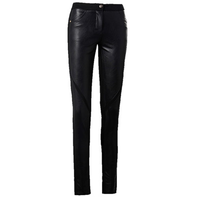 ZARAKARA 加厚加绒显瘦PU皮裤女装2018冬装新款小脚裤黑色紧身...