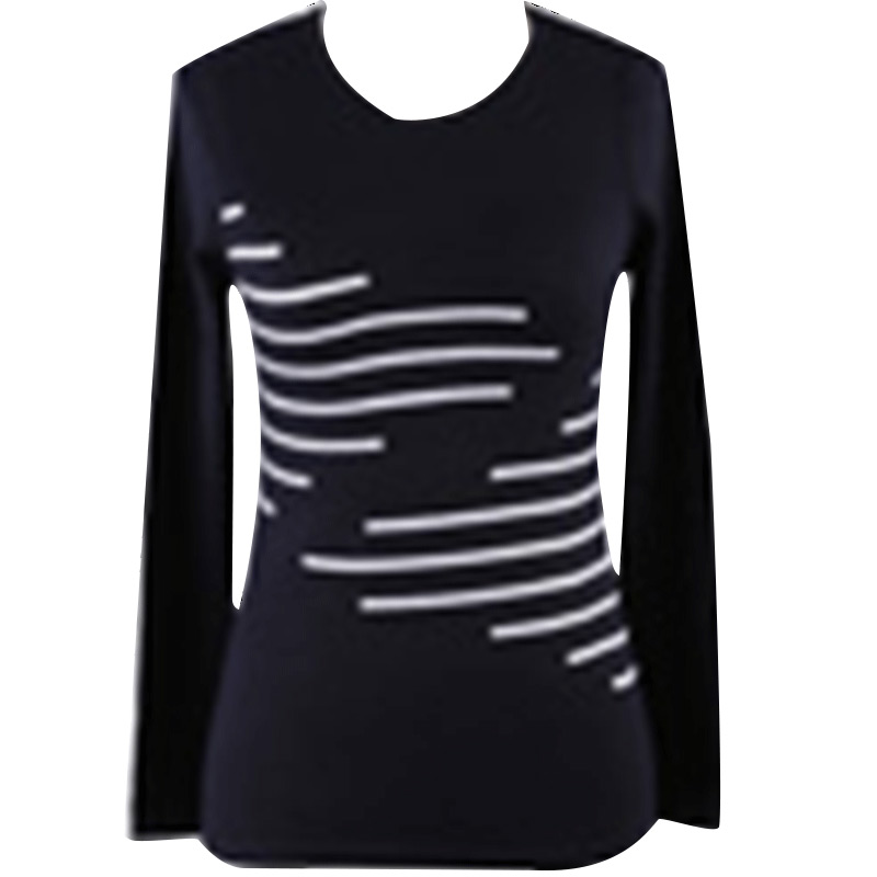 ZARAKARA2018春装新款条纹拼接针织衫女套头毛衣修身显瘦打底衫时...