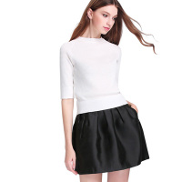 ZARA KARA白色t恤内搭中长袖打底衫纯色体恤五分袖上衣2018春季新款女装