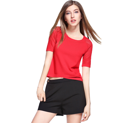 ZARA KARA下摆不规则镂空修身显瘦T恤女百搭体恤上衣小衫2018春装新款潮