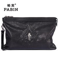 帕宾pabin手拿包男士手包男潮流韩版时尚休闲信封包男真皮软大容量牛皮男包