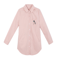 2017春装新款衬衫女 韩版修身显瘦百搭卡通刺绣时尚打底衬衣女潮