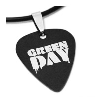 沃森乐器 个性摇滚金属朋克钛钢吉他拨片项链 Green Day 绿日