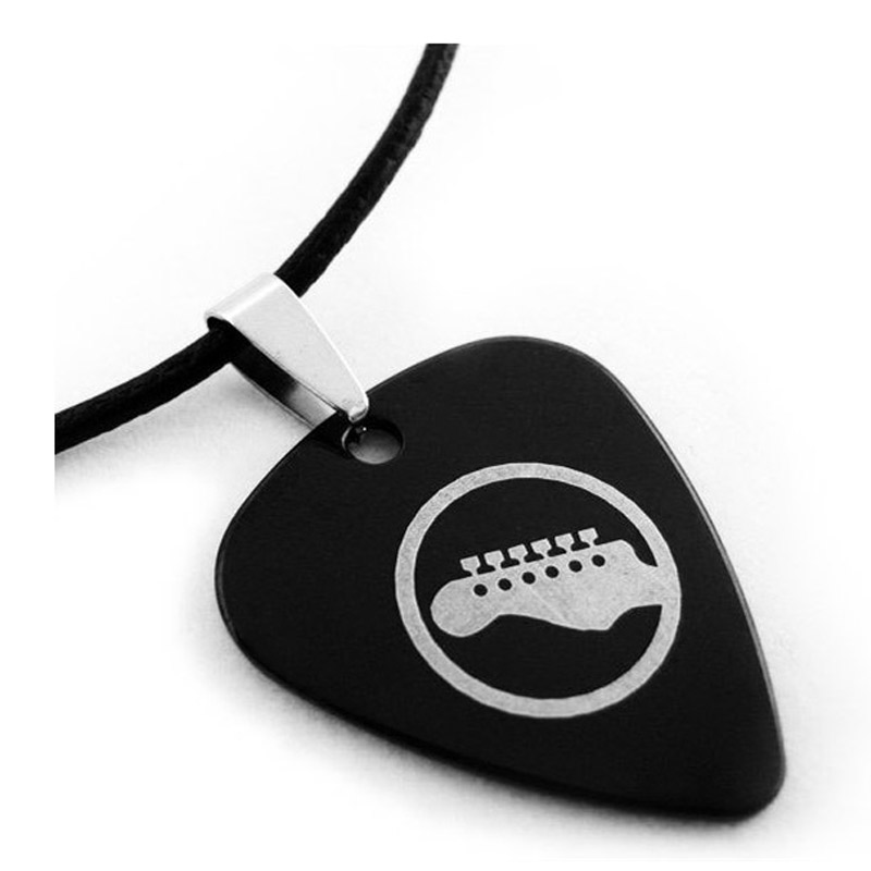 沃森乐器 个性摇滚朋克钛钢金属吉他拨片项链 ST 电吉他琴头