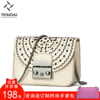 包包女2019新款潮链条包镂空迷你小方包韩版单肩包女包牛皮斜挎包