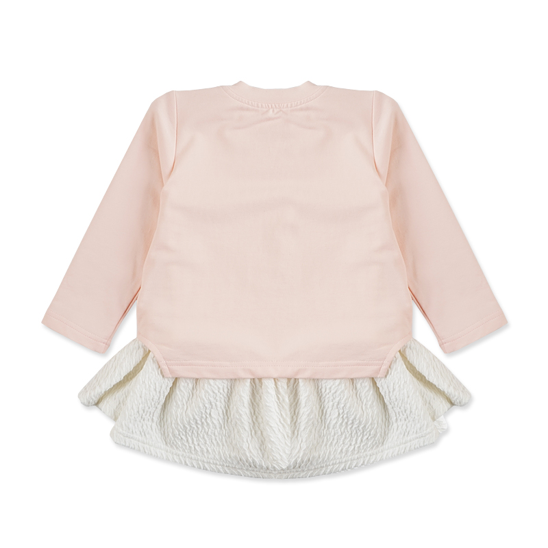 2017春装新品婴姿坊品牌童装女童上衣拼接假两件百搭舒适透气甜美韩版