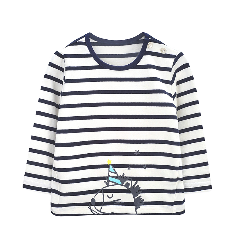 男女童春季新品长袖修身圆领横条男女宝宝T恤1-5岁80-120cm