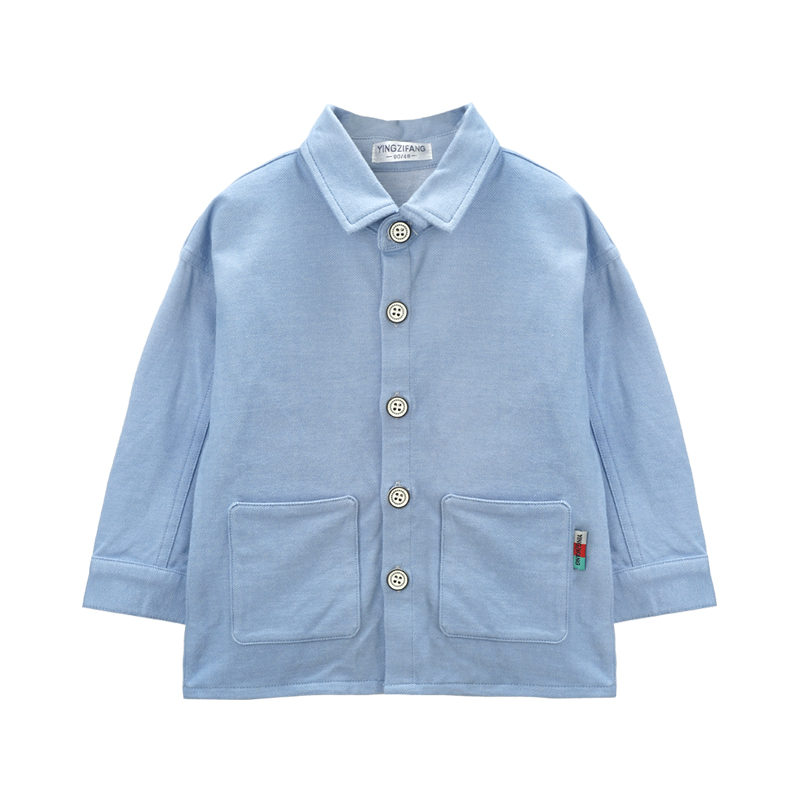 男女童春季新品衬衫开扣双口袋时尚外出服1-5岁80-120cm