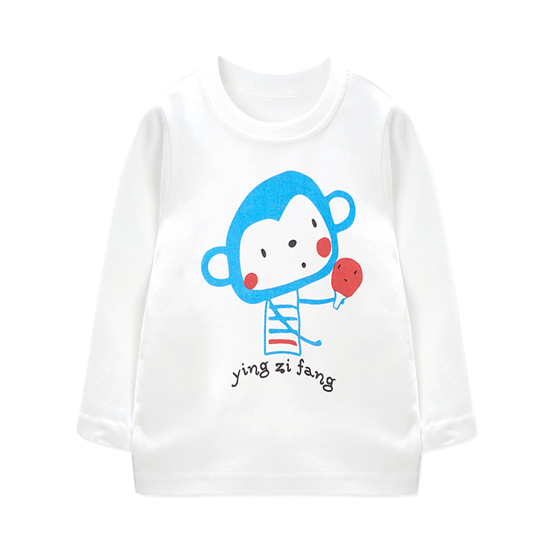 男女童春季新品T恤长袖圆领套头休闲外出服1-4岁80-110cm