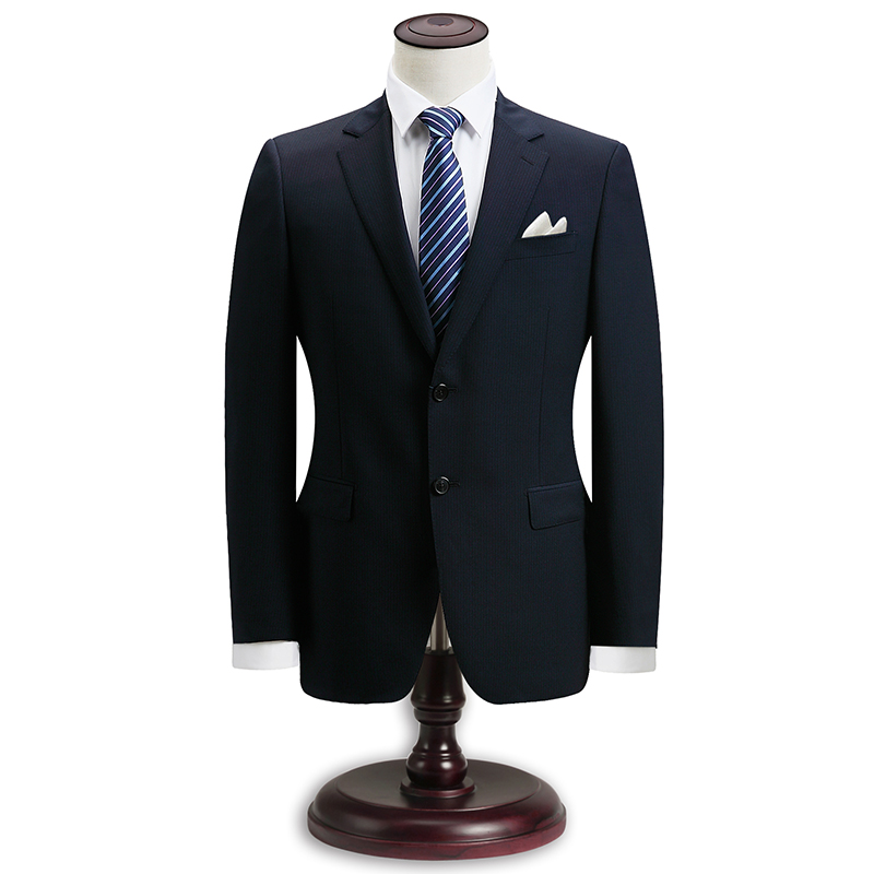 培罗蒙/Baromon春秋新品中年男士羊毛西服套装商务正装结婚西装礼服条纹套装男ETZA7313