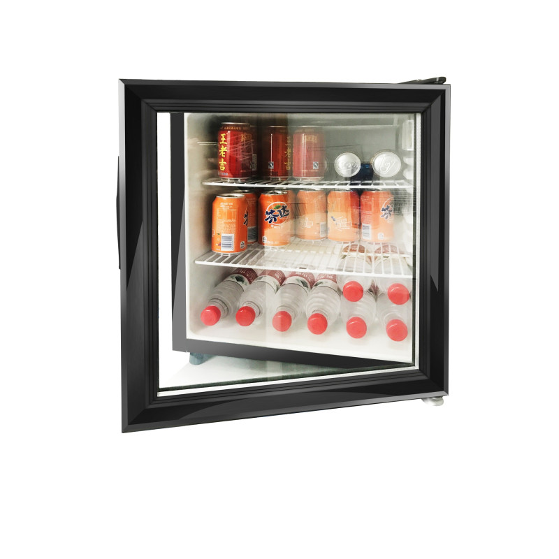 捷盛(JS)SC52 52升 黑色迷你冰吧 家用商用小型立式冷藏保鲜展示柜 蛋糕柜茶叶柜饮料柜透明玻璃单门小冰箱