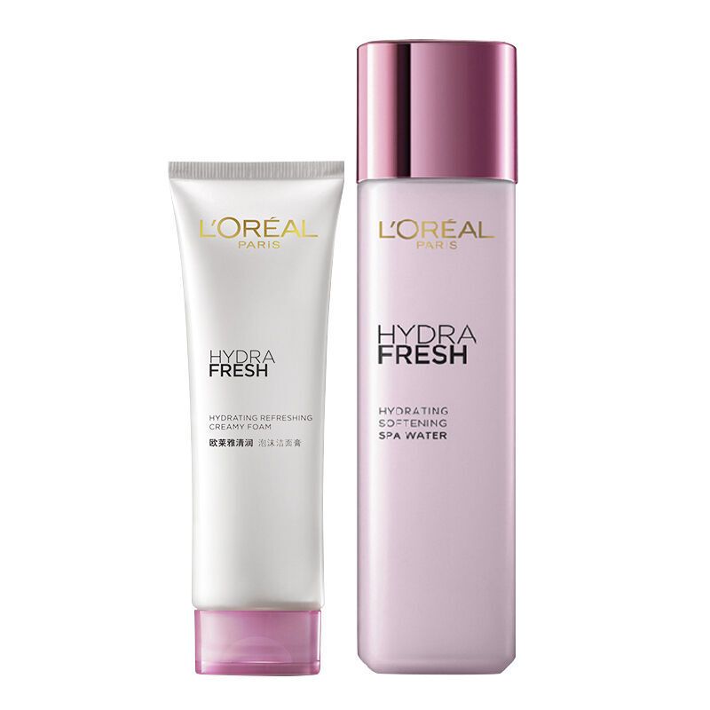 L'OREAL 欧莱雅女士葡萄籽保湿补水 洗面奶面霜护肤套装2件套 清润洗面奶+SPA柔肤水 法国进口