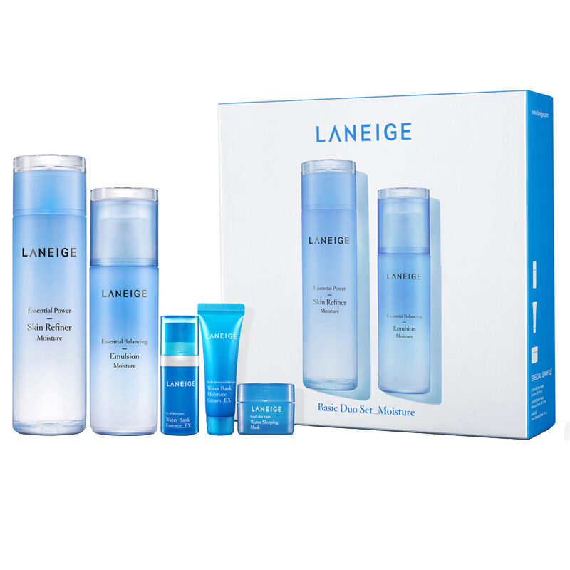 Laneige 兰芝水库凝肌水乳面部护肤套装礼盒 轻盈补水保湿两件套 水+乳200ml+120ml清爽型 韩国原装进口