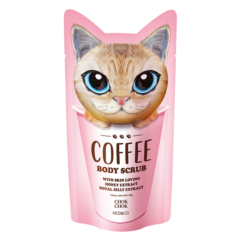 CHOKCHOK 初出猫咪咖啡蜂蜜身体磨砂膏乳去角质 200ml 磨砂膏200g 洗发沐浴 各种肤质 成人
