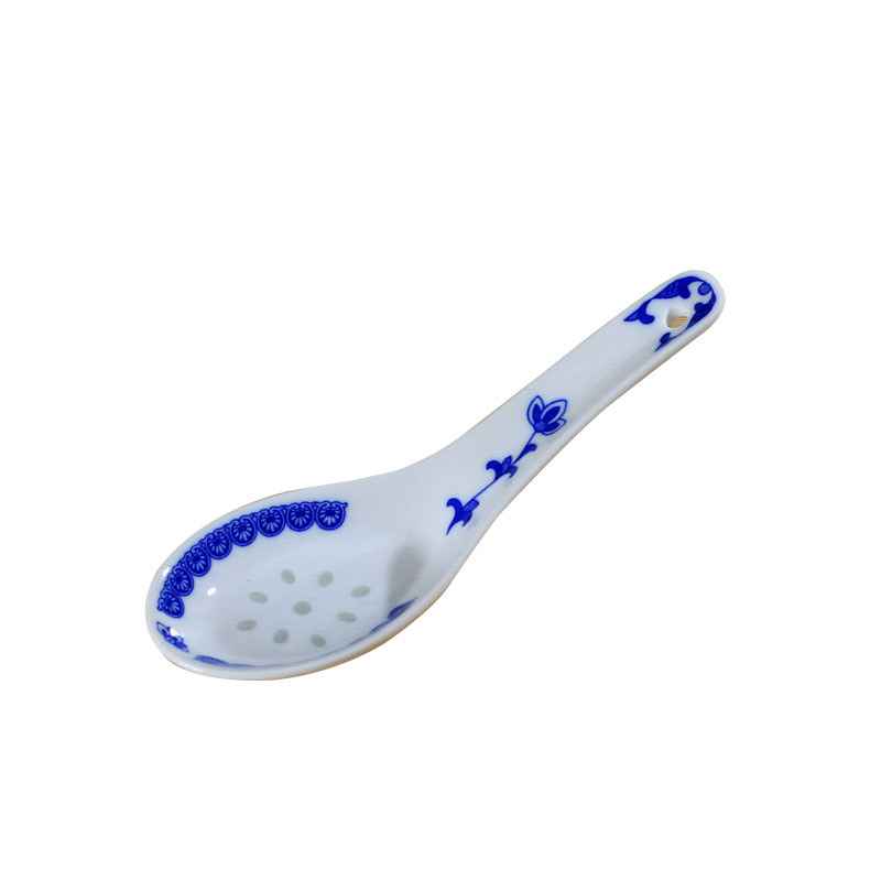 LICHEN 景德镇青花玲珑瓷器餐具勺子 釉下彩陶瓷碗盘勺碟自由搭配 小汤勺 一个