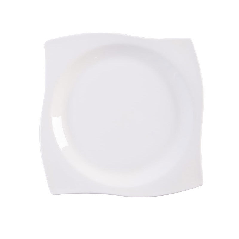 LICHEN景德镇纯白陶瓷盘子 骨瓷异形盘西餐盘创意糕点盘 26厘米x高4厘米直径盘