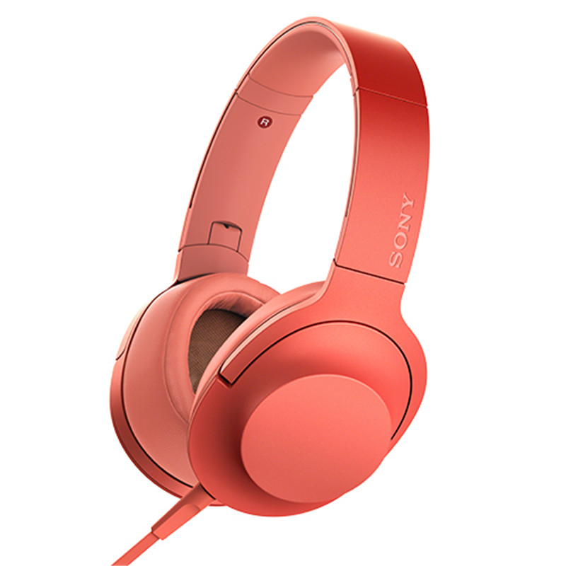 索尼(SONY)MDR-H600A 头戴式高解析度立体声耳机 有线控(暮光红色)