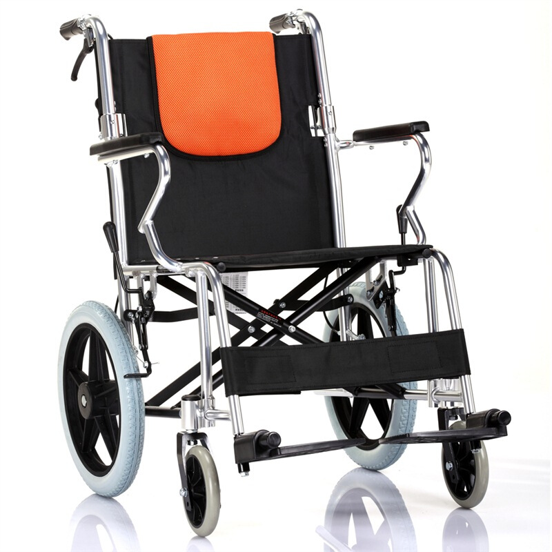 鱼跃轮椅H056C 家用老人铝合金手推轮椅车 轻便可折叠 带手刹助行仪器 YUWELL医用手推助行椅 人群通用