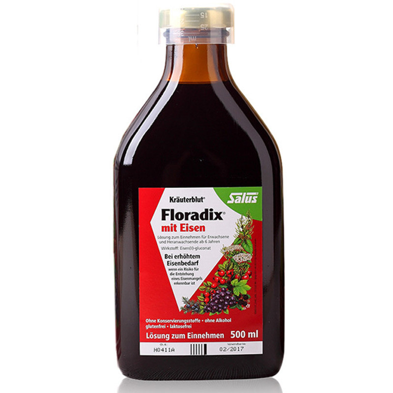 德国莎露斯铁元floradix补铁补血口服液500ml