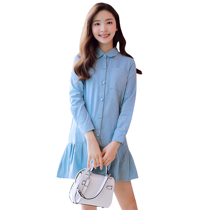 纯棉孕妇连衣裙中长款孕妇春装2017新款夏孕妇裙上衣春款韩版女 5805