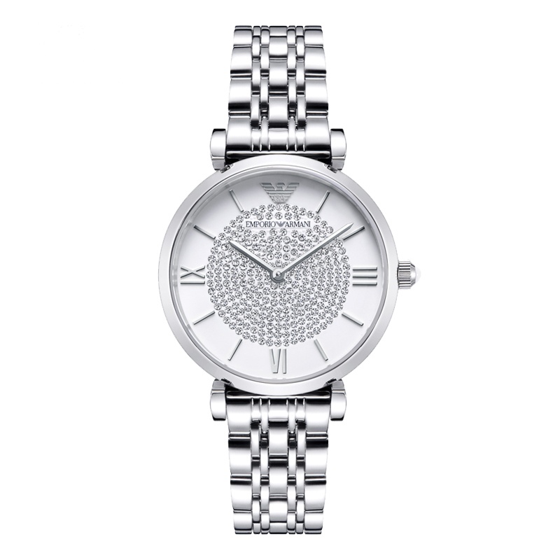 EMPORIO ARMANI阿玛尼手表商务休闲时尚镶钻腕表士腕表AR1925 AR1926女士手表金属石英女表